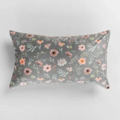 Poszewki I Poduszki Dekoracyjne|inny Poszewka dekoracyjna w kwiaty szara DAISY 30x50 cm