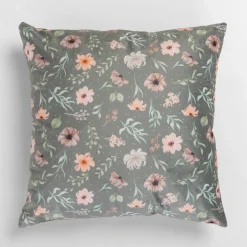 inny Poszewka dekoracyjna w kwiaty zielona DAISY 45 x45 cm