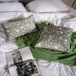 inny Poszewka dekoracyjna w kwiaty zielona DAISY 45 x45 cm