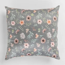 Poszewki I Poduszki Dekoracyjne|inny Poszewka dekoracyjna w kwiaty szara DAISY 45x45 cm