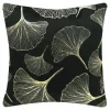 Poszewki I Poduszki Dekoracyjne|Estetica Poszewka dekoracyjna w liście miłorzębu czarna INEZ 45x45 cm