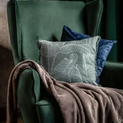 Poszewki I Poduszki Dekoracyjne| Poszewka dekoracyjna w liście zielona SESIL 45x45 cm