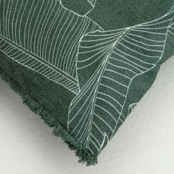 Poszewki I Poduszki Dekoracyjne| Poszewka dekoracyjna w liście zielona SESIL 45x45 cm