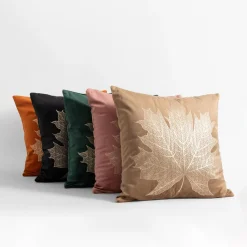 inny Poszewka dekoracyjna w złoty liść brązowa MAPLE 45x45 cm