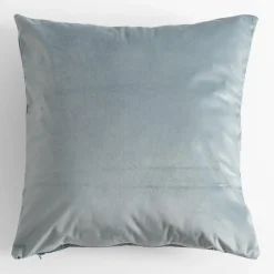 inny Poszewka dekoracyjna w złote liście niebieska ESTHER 45x45 cm