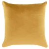 Estetica Poszewka dekoracyjna welurowa musztardowa VELVIO 45x45 cm