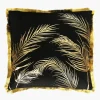 Poszewki I Poduszki Dekoracyjne|inny Poszewka na poduszkę w liście czarna YVES 45x45 cm