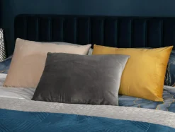 Estetica Poszewka na poduszkę welurowa szara BELLO 45x60 cm