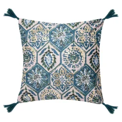 Poszewka orientalna beżowo-niebieska LORIENT 45x45 cm
