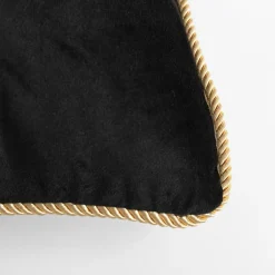 Poszewki I Poduszki Dekoracyjne|inny Poszewka welurowa czarna LILLE 60x60 cm
