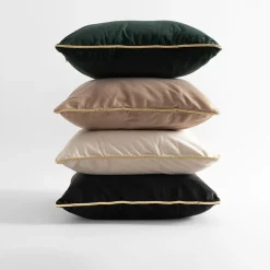 Poszewki I Poduszki Dekoracyjne|inny Poszewka welurowa czarna LILLE 60x60 cm