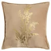 Poszewki I Poduszki Dekoracyjne|Estetica Poszewka welurowa z motywem roślinnym beżowa HERBS 45x45 cm