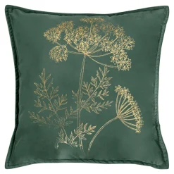 Poszewki I Poduszki Dekoracyjne|Estetica Poszewka welurowa z motywem roślinnym zielona HERBS 45x45 cm