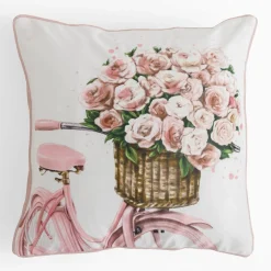 inny Poszewka z rowerem różowa SUZI 45x45 cm