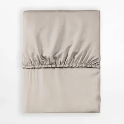 inny Prześcieradło bawełniane z gumką beżowe PURE 140x200 cm