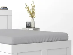 Prześcieradła| Prześcieradło bawełniane z gumką jasnoszare PURE 160x200 cm