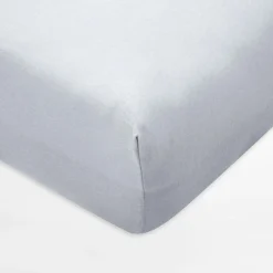 inny Prześcieradło jersey z gumką jasnoszare IVETTE 90x200 cm