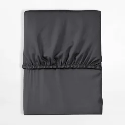 inny Prześcieradło satynowe z gumką grafitowe 160x200 cm