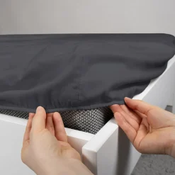 inny Prześcieradło satynowe z gumką grafitowe 160x200 cm