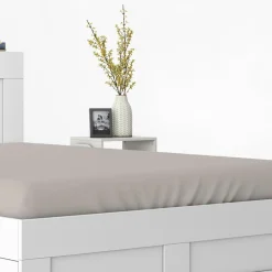 inny Prześcieradło satynowe z gumką beżowe PURE 140x200 cm