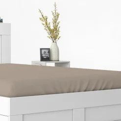 Prześcieradła|inny Prześcieradło satynowe z gumką taupe PURE 140x200 cm
