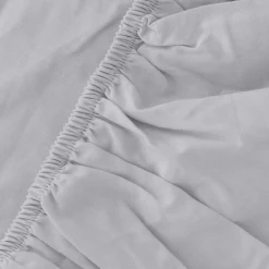 inny Prześcieradło satynowe z gumką jasnoszare 180x200 cm