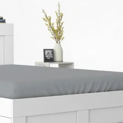 inny Prześcieradło satynowe z gumką szare PURE 140x200 cm