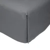 inny Prześcieradło z satyny bawełnianej ciemnoszare PERRY 200x220 cm