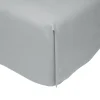 inny Prześcieradło z satyny bawełnianej jasnoszare PERRY 220x240 cm