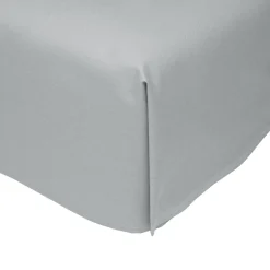 inny Prześcieradło z satyny bawełnianej jasnoszare PERRY 200x220 cm