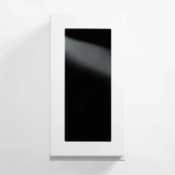 Fronty Przeszklone|Qubik Przeszklony front drzwi PIANO 40x76,5 biały mat