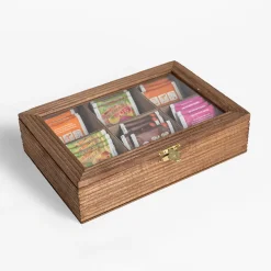 inny Pudełko drewniane na herbatę 6-przegródek