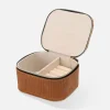Stojaki Na Biżuterię| Pudełko na biżuterię jasnobrązowe 11x9x6 cm