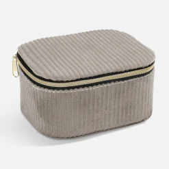 Stojaki Na Biżuterię| Pudełko na biżuterię jasnoszare 11x9x6 cm