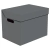 Pudełko ozdobne tekturowe z pokrywką szare APLA