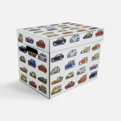 Dzieci Pudełko tekturowe z pokrywką AUTA