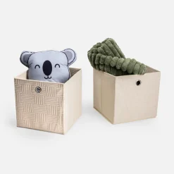 inny Pudło składane do przechowywania beżowe 30x30x30 cm