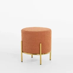 Pufy I Podnóżki| Puf boucle pomarańczowy KORI