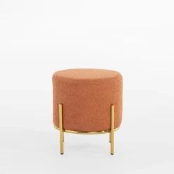 Pufy I Podnóżki| Puf boucle pomarańczowy KORI