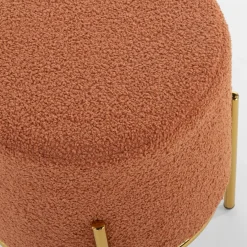 Pufy I Podnóżki| Puf boucle pomarańczowy KORI