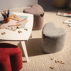 inny Puf mały serce jasnoszary ILLON