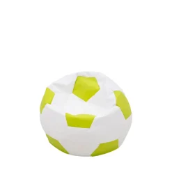 Dzieci Puf piłka biało-limonkowy SPORT L
