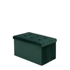 Puf składany z pojemnikiem ciemno zielony