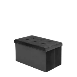 Pufy I Podnóżki| Puf składany z pojemnikiem czarny