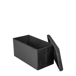 Pufy I Podnóżki| Puf składany z pojemnikiem czarny