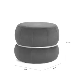 Puf welurowy granatowy TILINATI