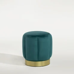 Pufy I Podnóżki| Puf welurowy morski TAZZISTO