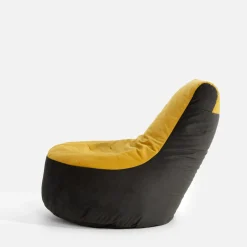 Dzieci Puf welurowy żółto-szary MEG