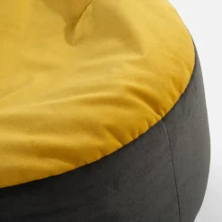 Dzieci Puf welurowy żółto-szary MEG
