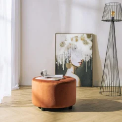 Puf z pikowaniem rudy TAMDIM